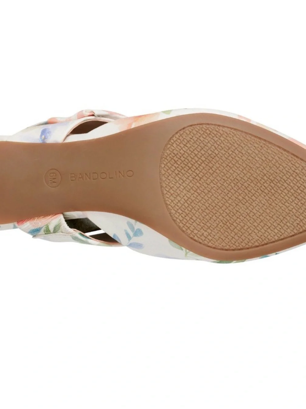 Bandolino White Floral Pointed D'Orsay Heels with Orange and Lavender Accents
